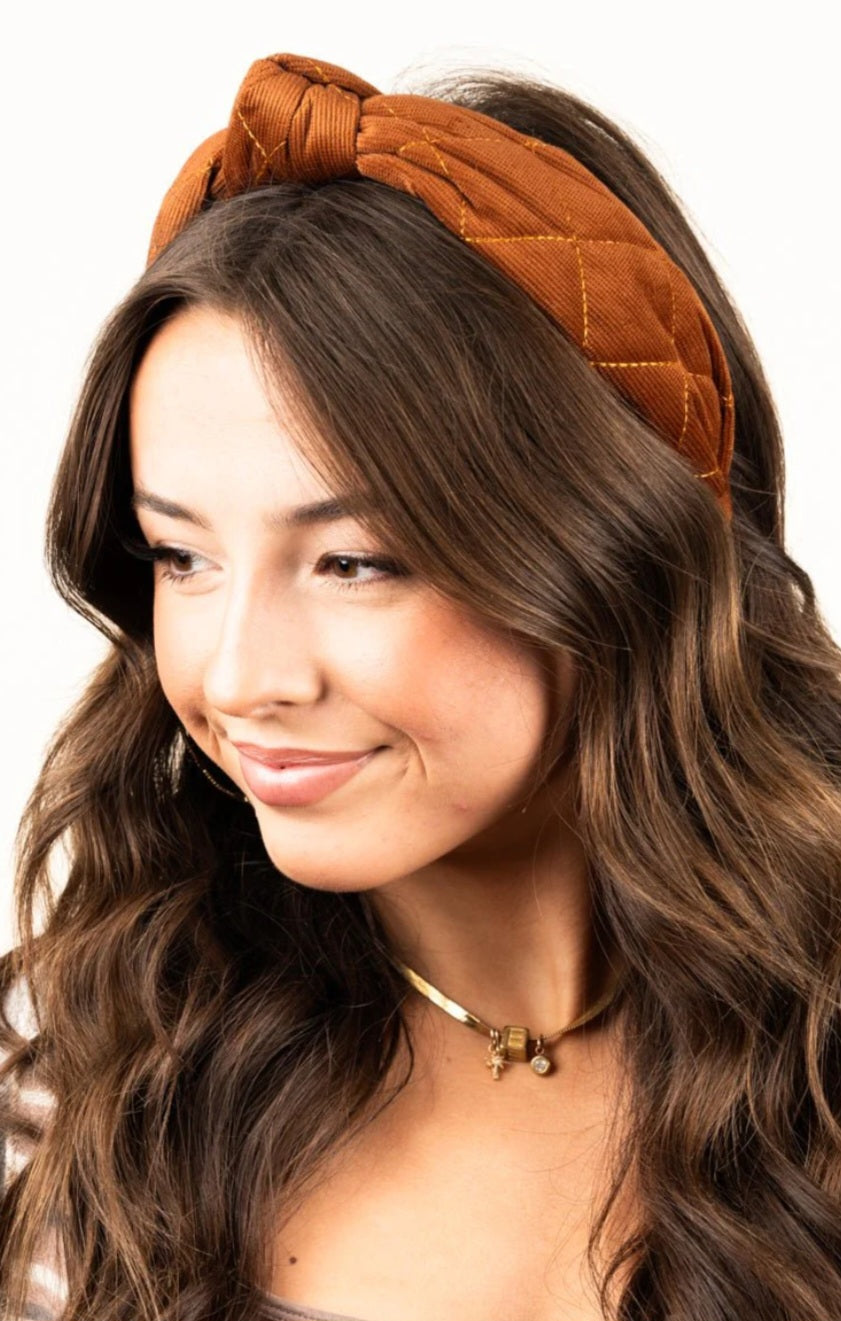 Head Over Heels Knotted Headband Brown