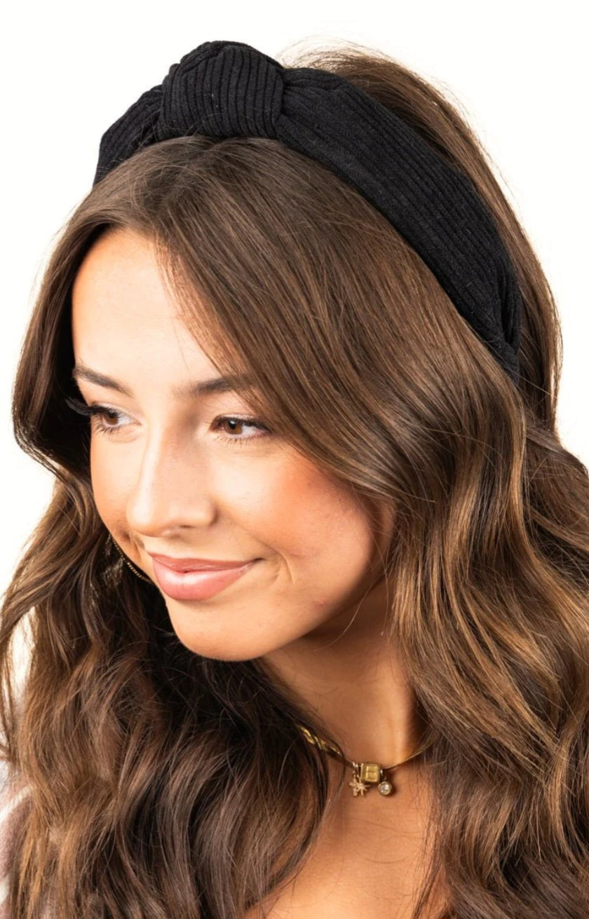 Head Over Heels Knotted Headband Black