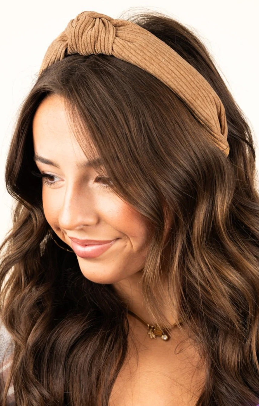 Head Over Heels Knotted Headband Camel