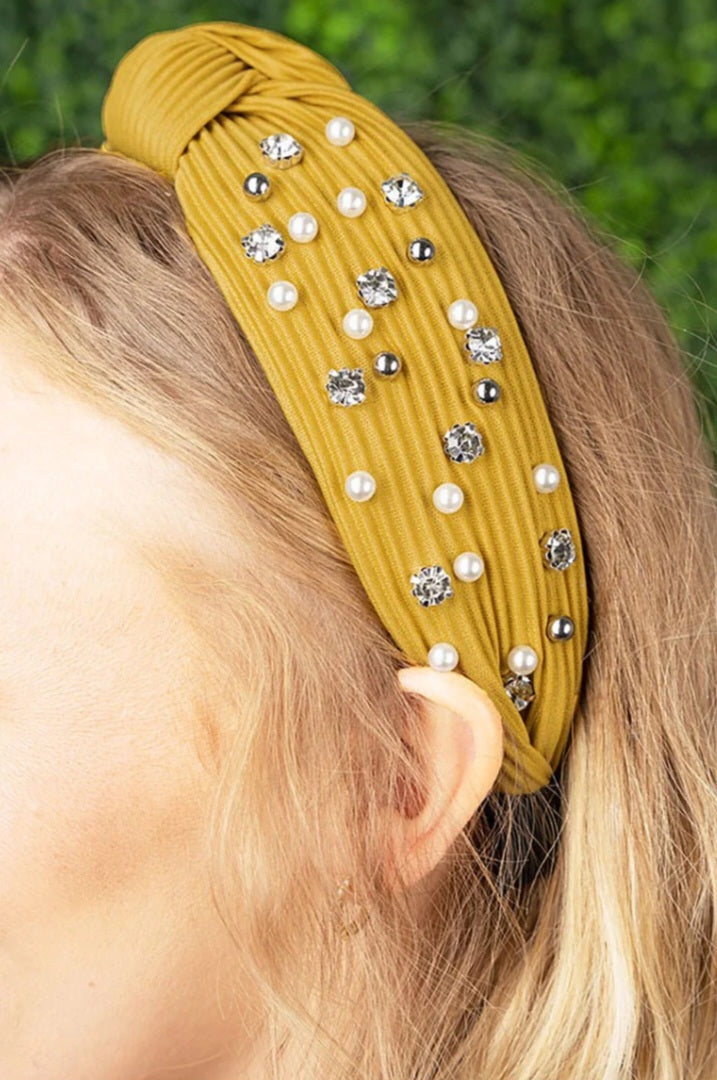 Ripple Effect Rhinestone  Knotted Headband