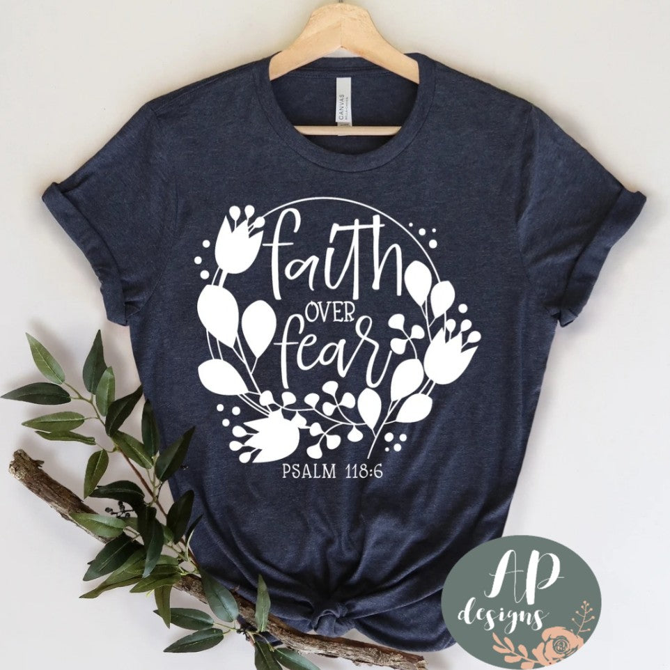 Faith Over Fear Floral Wreath