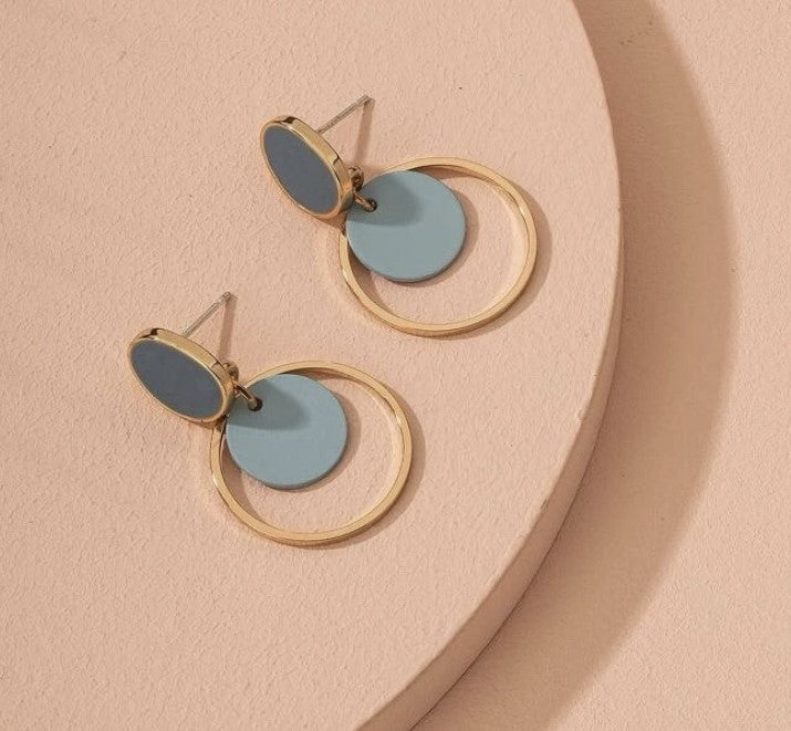 Blue Ring Design Earring