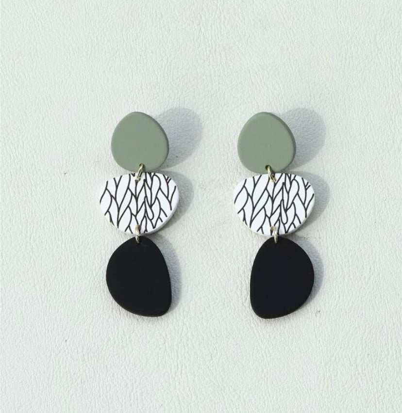 Green Geo Drop Adorable Acrylic Earring