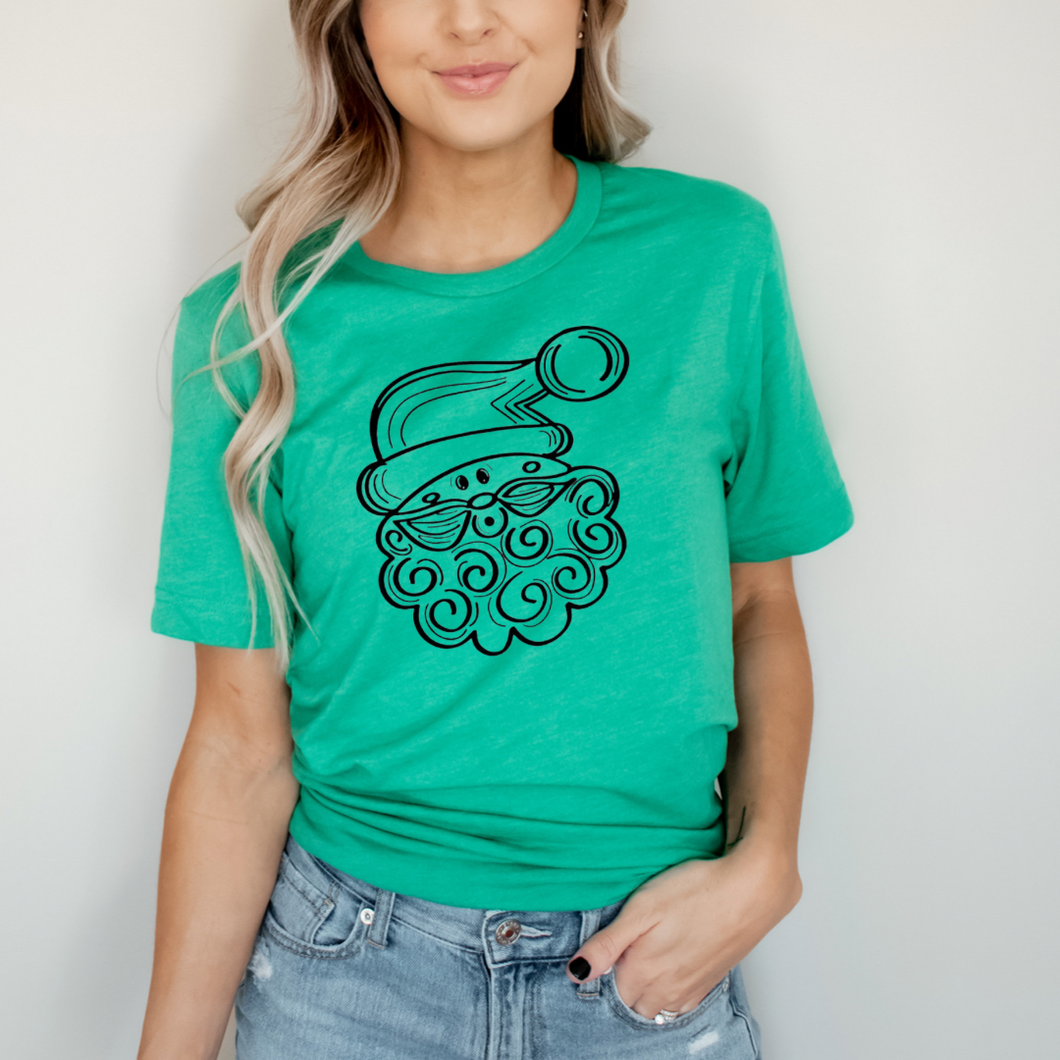 Santa Face - Screen Print Transfer Graphic Tee
