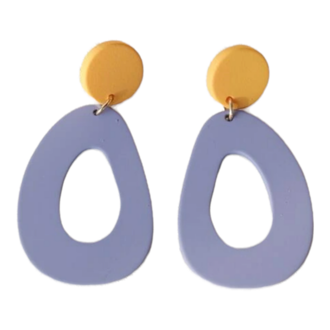 Purple & Yellow Design Earring