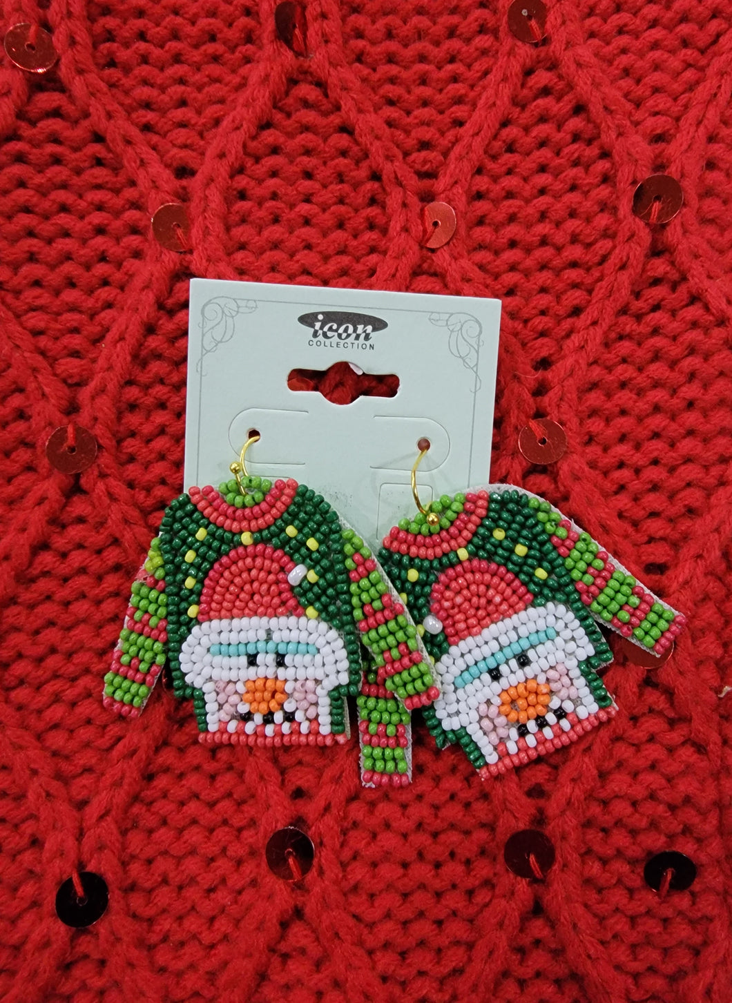 Ugly Sweater Seed Bead Earrings