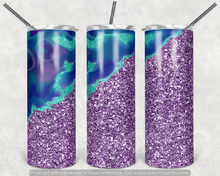 Load image into Gallery viewer, Geode Purple and Green Tumbler
