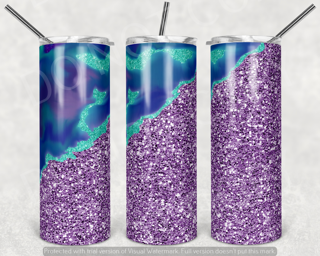 Geode Purple and Green Tumbler