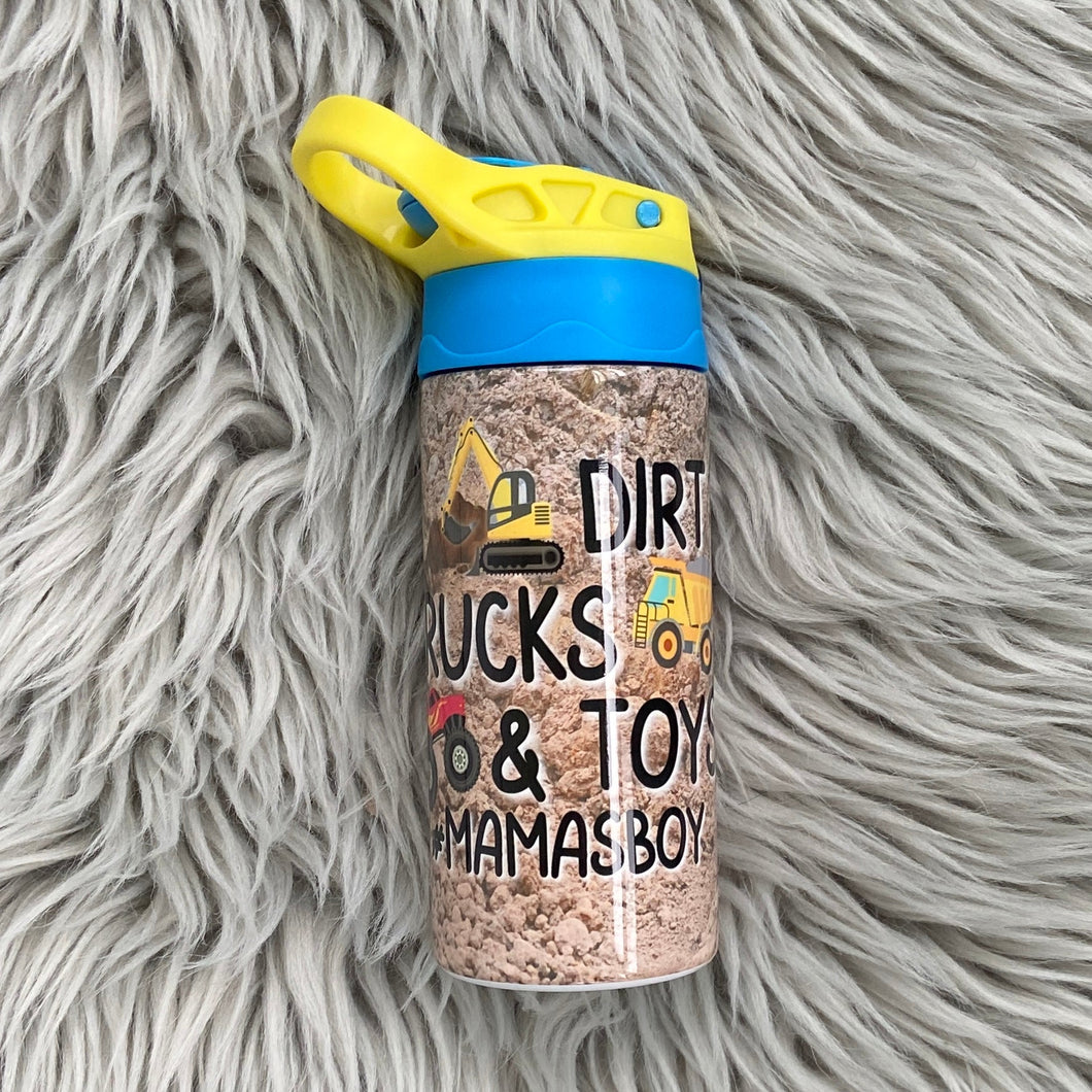 Dirt Trucks and Toys Flip Top Tumbler