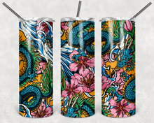 Load image into Gallery viewer, Colorful Dragon Floral Tumbler
