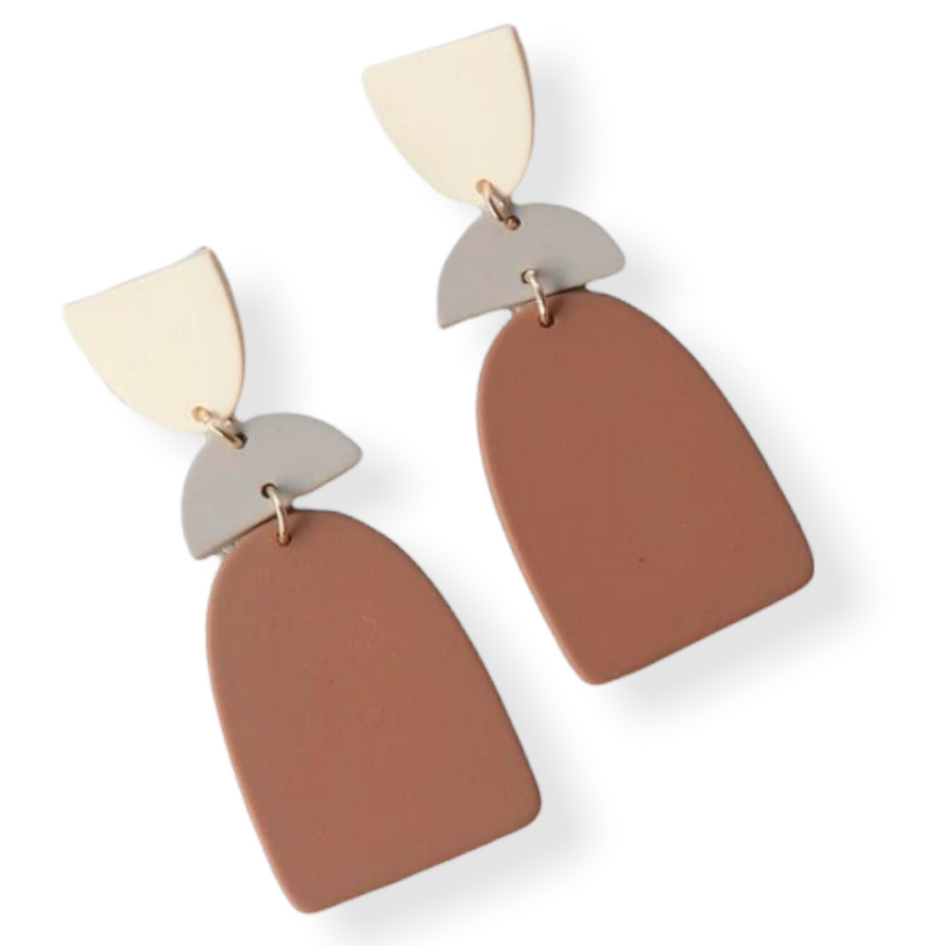 Neutral Colored Drop Design Earring