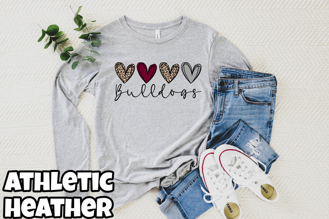 Bulldogs Leopard Hearts