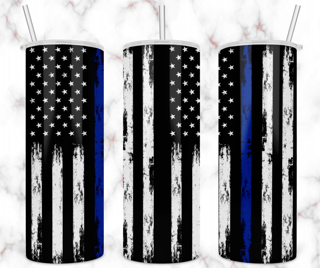 Blue Line Flag Tumbler