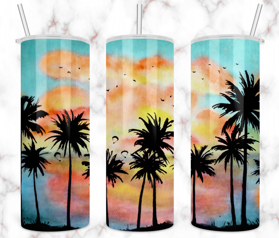 Palm Tree Sunset Tumbler