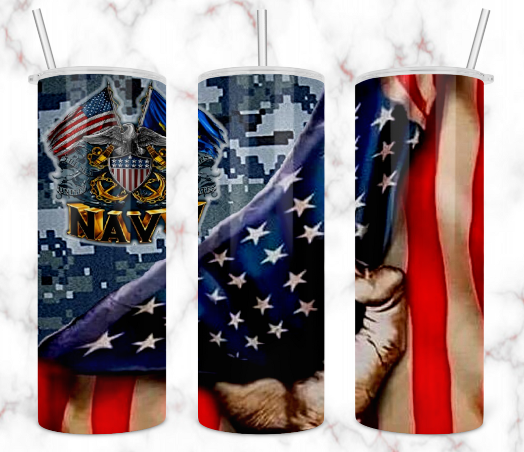 Navy Flag Tumbler