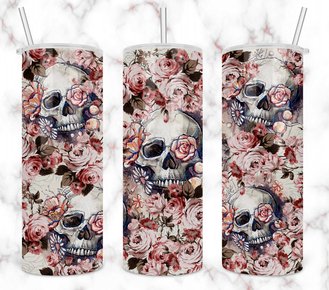 Skull and Roses Tumbler