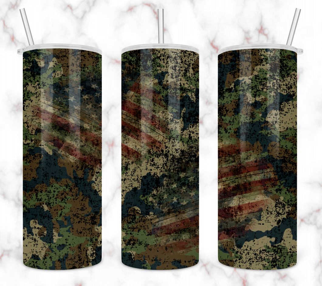 Camo Flag Tumbler