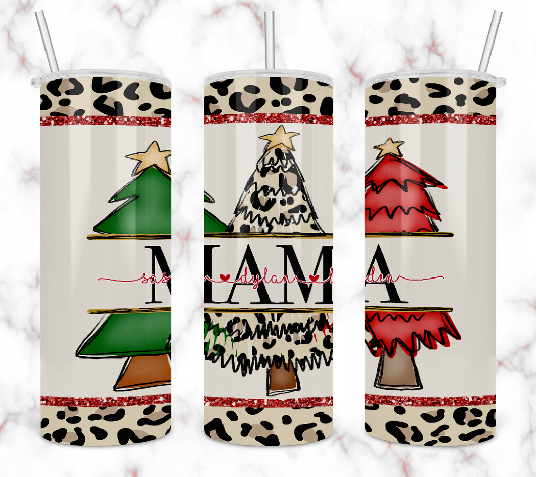 Christmas Trees with Names Tumbler