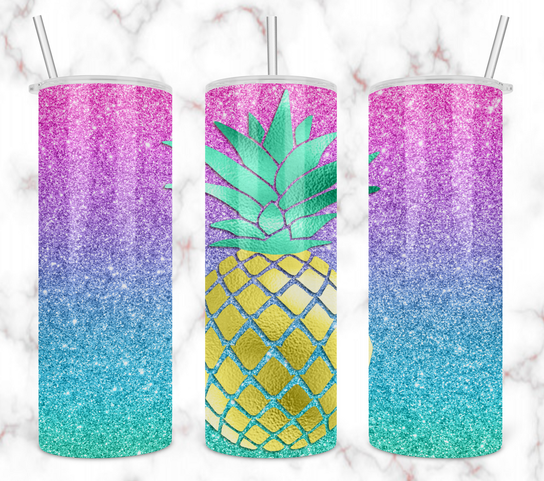 Glitter Pineapple Tumbler