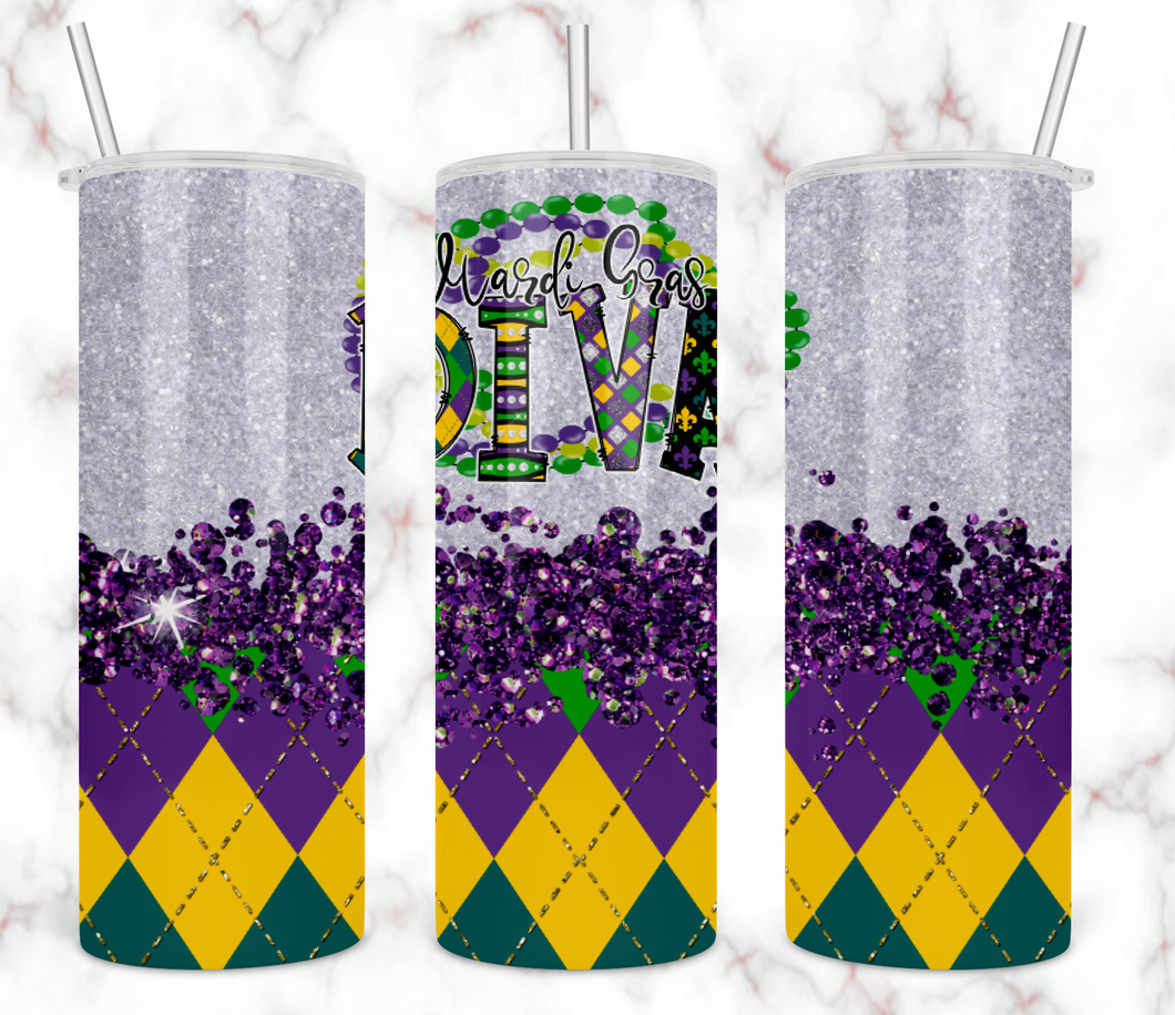 Mardi Gras Diva Tumbler