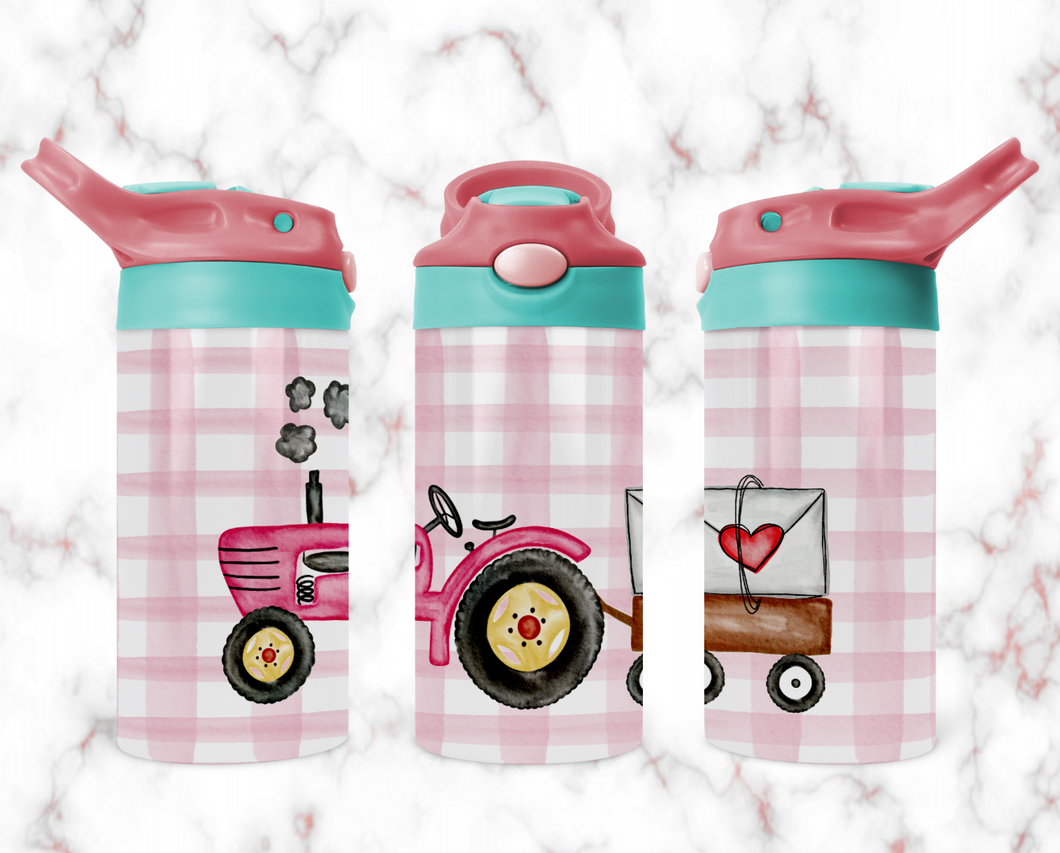 Girls Valentine Tractor Tumbler