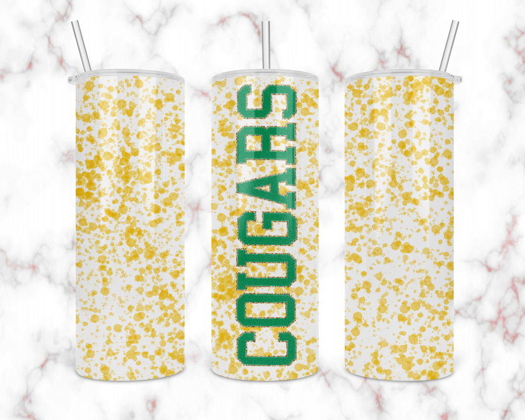 Cougars Green and Gold Tumbler