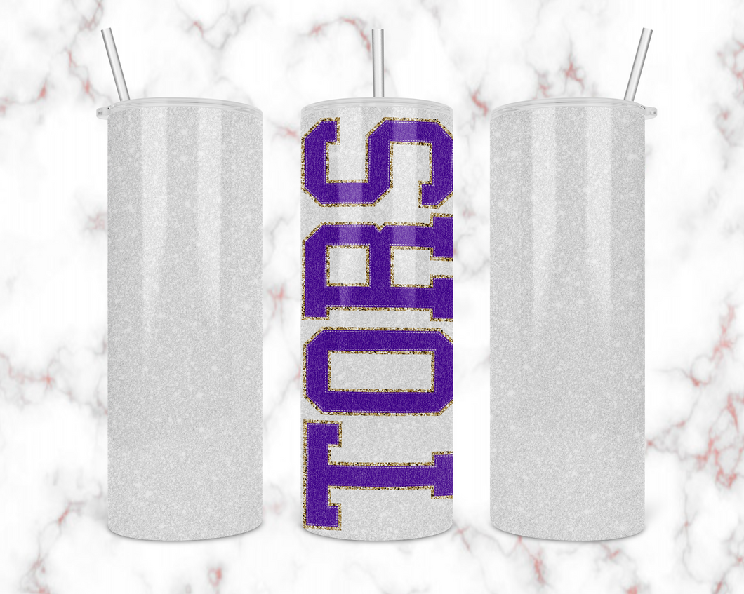 Tors Purple and White Tumbler