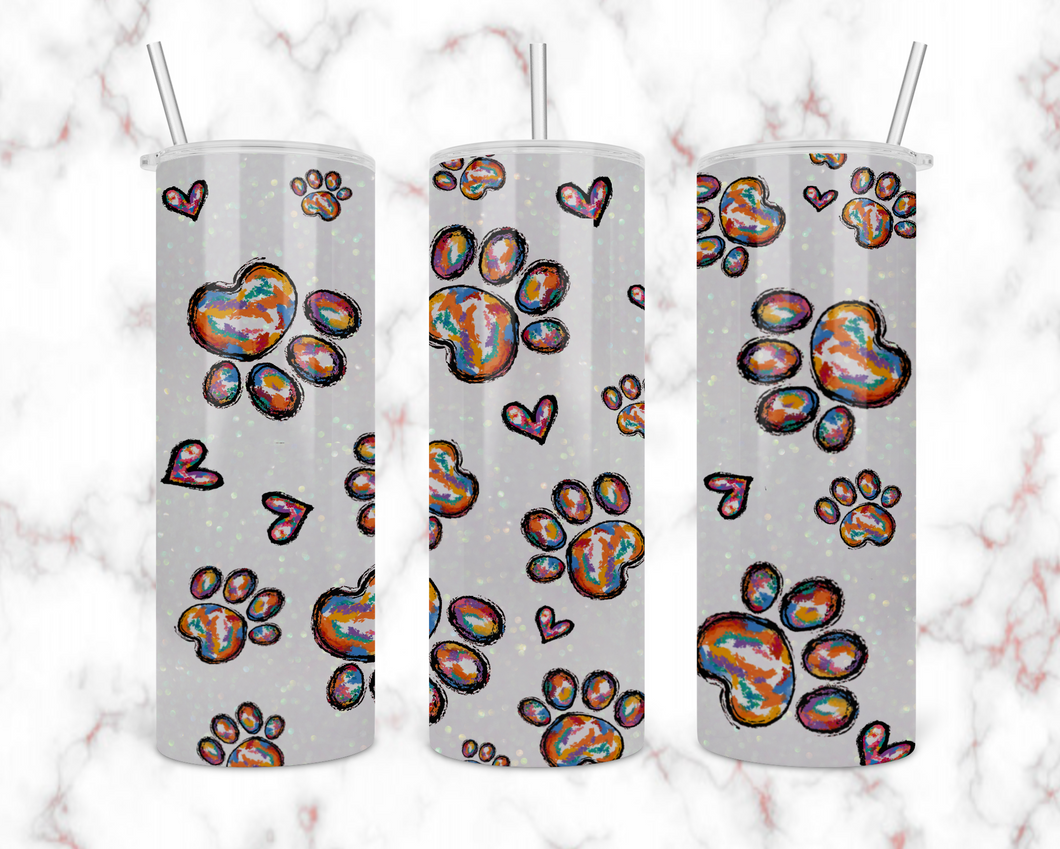 Pawprint Abstract Tumbler