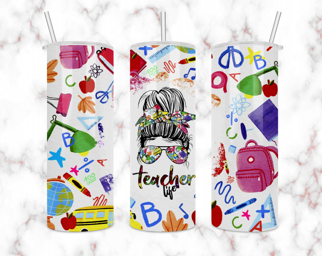 Teacher Life Clipart Tumbler