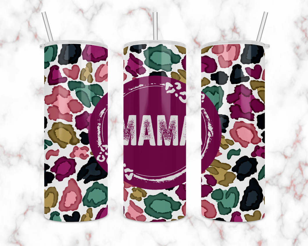 Colorful Leopard Mama Tumbler