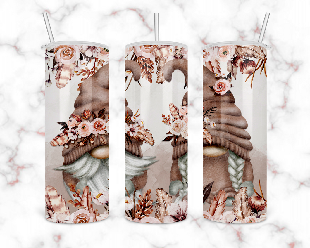 Gnomes Floral Tumbler
