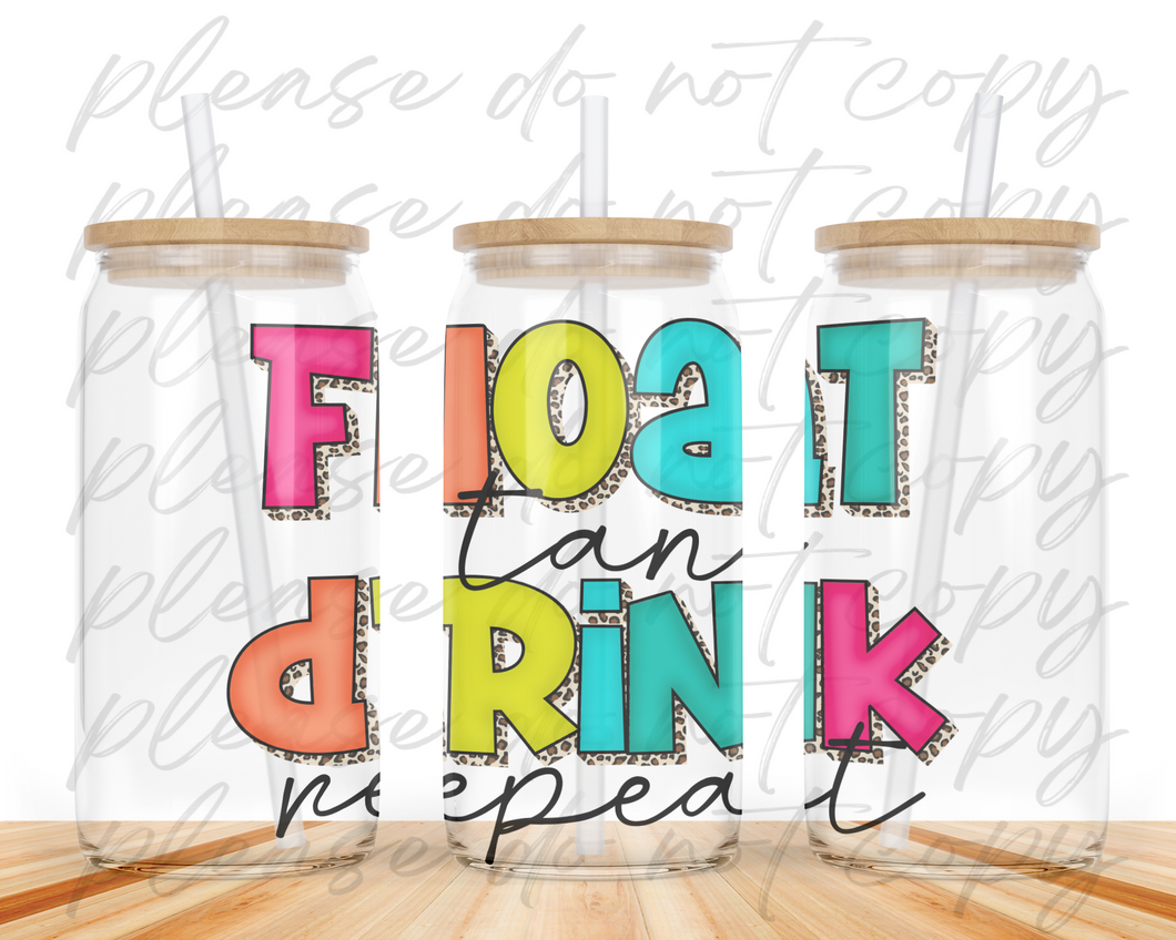 Float Drink Tan Repeat Glass Can