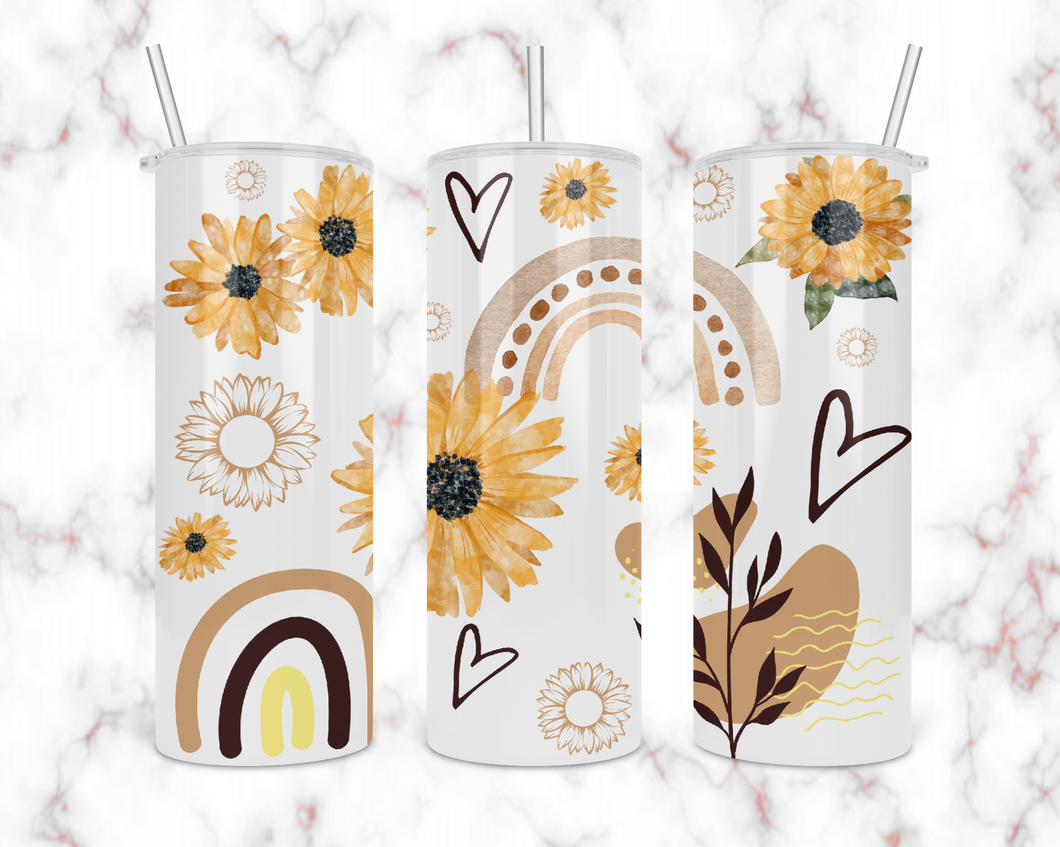 Rainbows and Sunflowers Tumbler