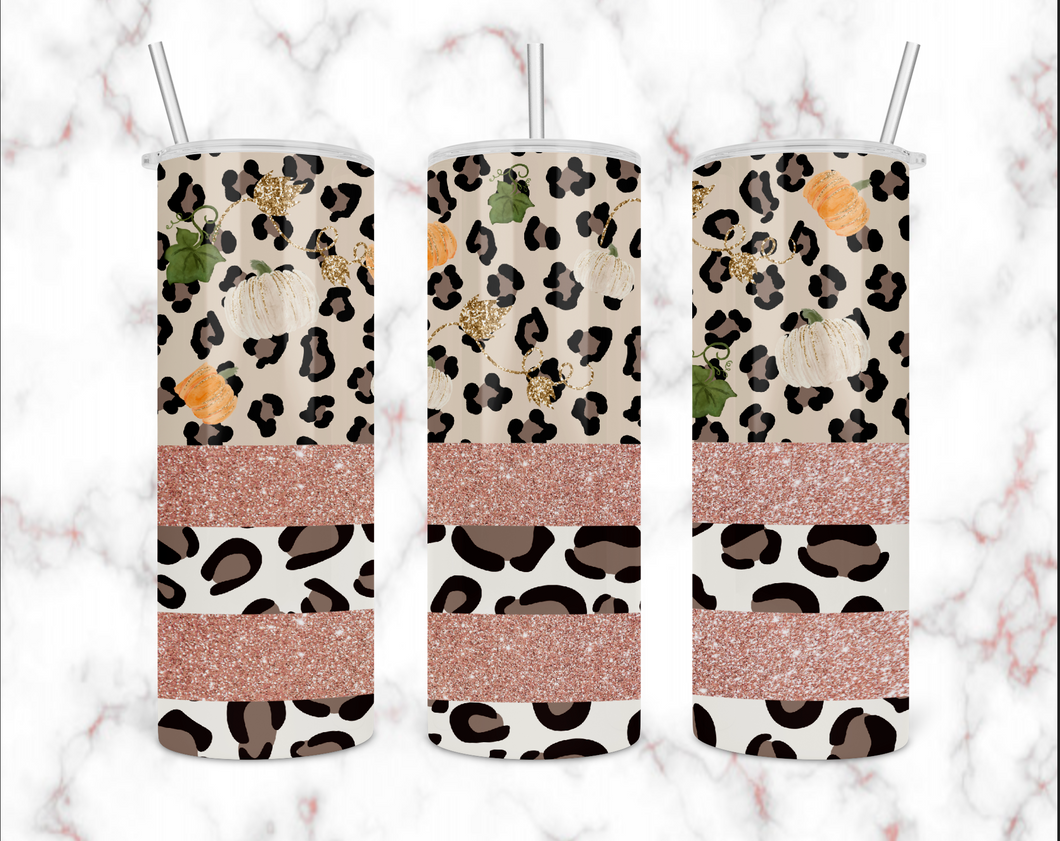 Leopard and Pumpkins Tumbler