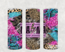 Load image into Gallery viewer, Mama bolt leopard pink neons Tumbler
