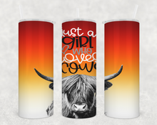 Load image into Gallery viewer, Just a girl who loves cows Tumbler
