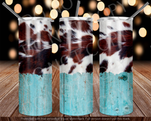 Load image into Gallery viewer, Cow Teal Tumbler
