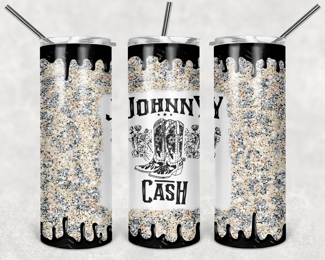 Johnny Cash Glitter Tumbler