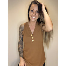 Load image into Gallery viewer, Light Brown Tank Top With Buttons
