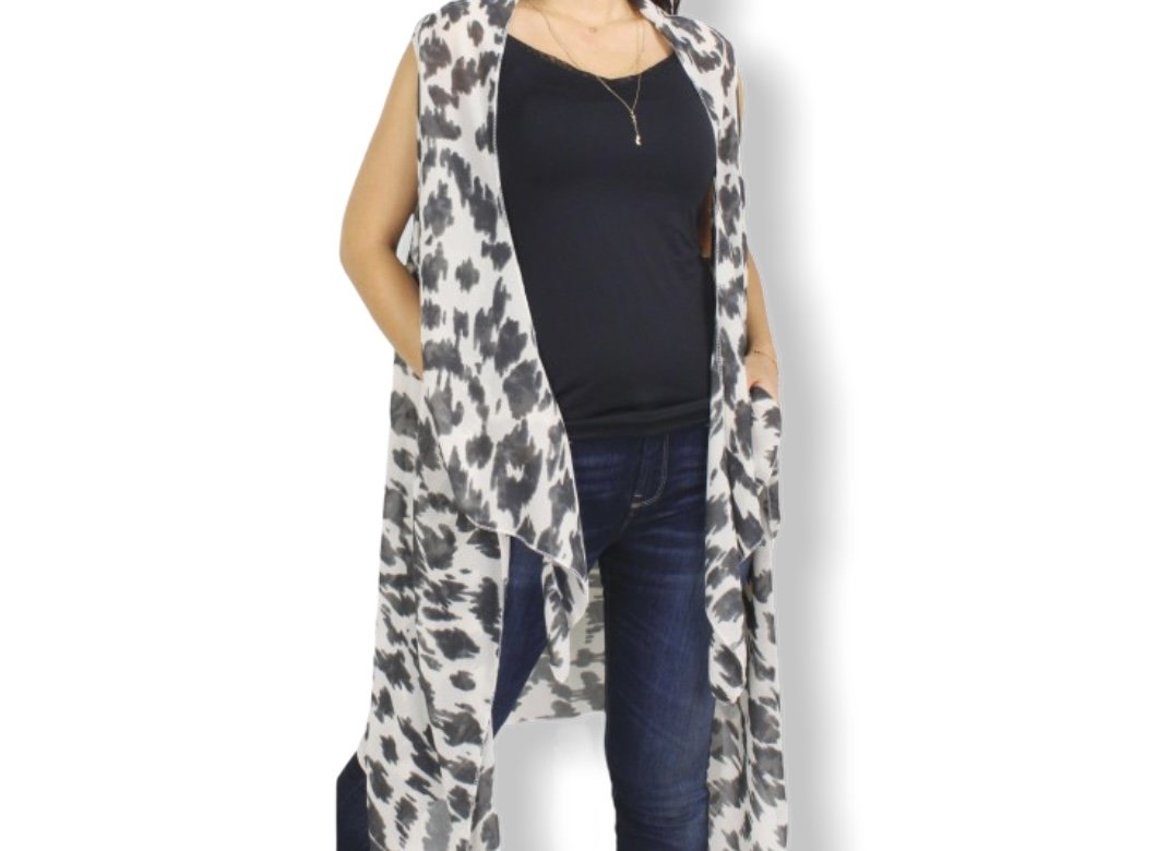 Lighter Animal Print Kimono Vest