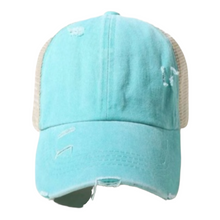 Load image into Gallery viewer, Teal With Ponytail Back Hat
