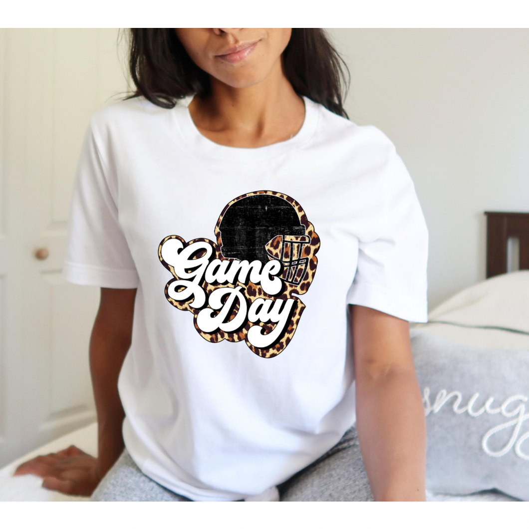 Game Day With Helmet - Direct to Garment (DTG) - Graphic Tee
