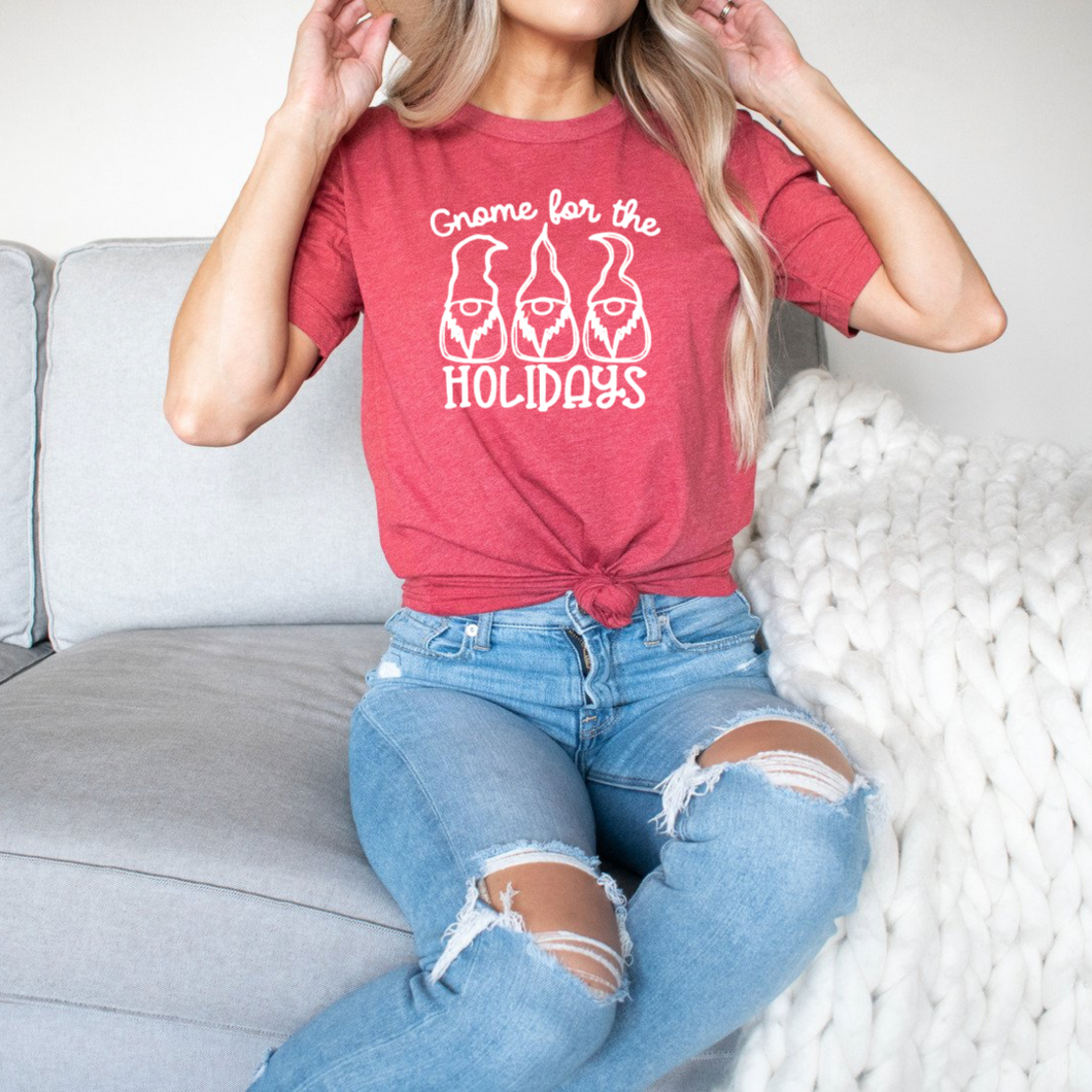 Gnome For The Holidays - Screen Print Transfer Graphic Tee