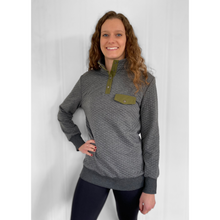 Load image into Gallery viewer, Dark Gray Quilted Pullover
