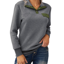 Load image into Gallery viewer, Dark Gray Quilted Pullover
