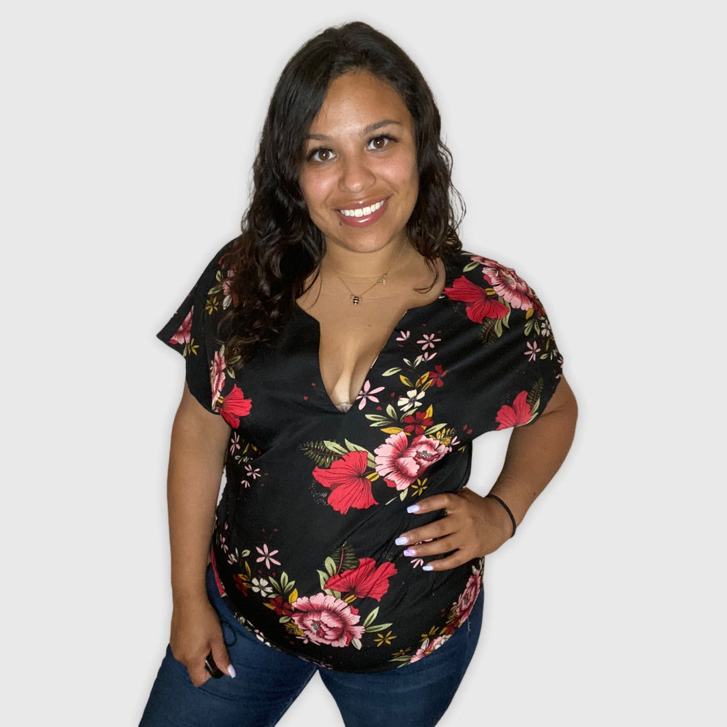 Floral Black Shirt