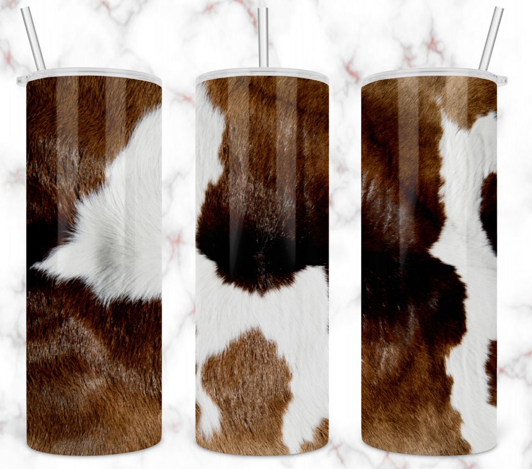 Brown Cowhide Tumbler