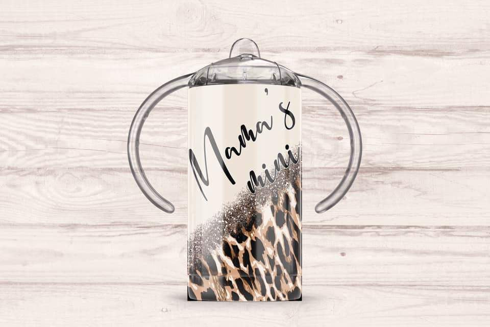 Mamas Mini Leopard Cream Grow with me Tumbler