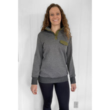 Load image into Gallery viewer, Dark Gray Quilted Pullover
