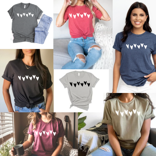 Hearts - Direct to Film (DTF) - Graphic Tee